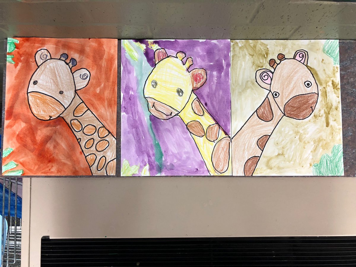 MsWiningArt's tweet photo. 1st grade giraffe pictures for Art to Remember fundraiser @DiemerEagles512 https://t.co/OSOUuwHJNO