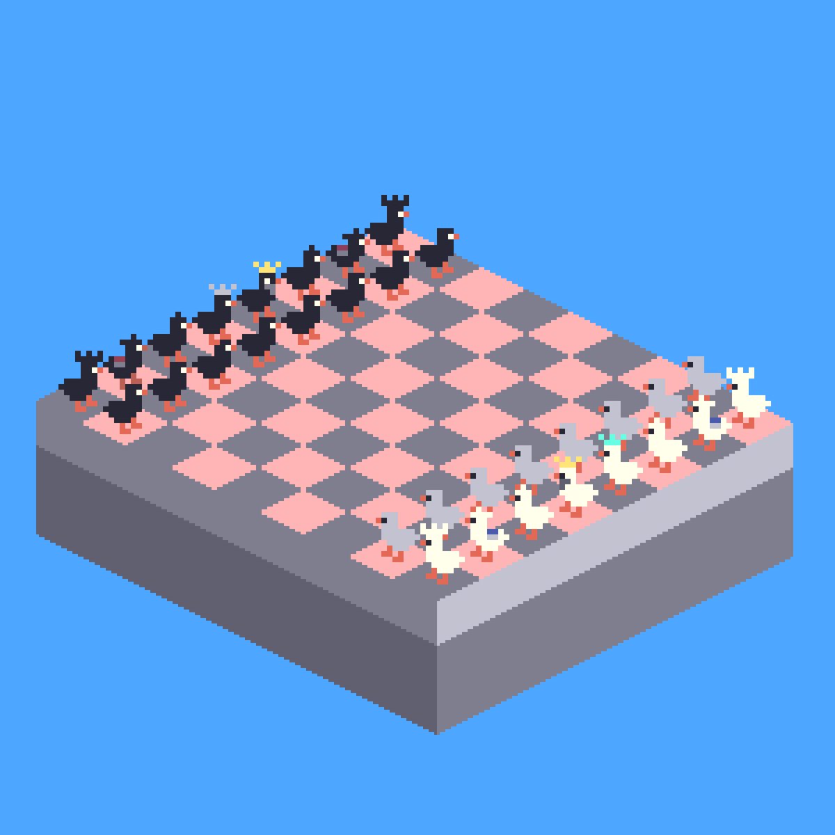 RetroPixelCafe's tweet photo. Duck Chess 

#ducks #duck #chess #pixelart #pixel #isometric #retro #hexels https://t.co/xBEpLBtUHA