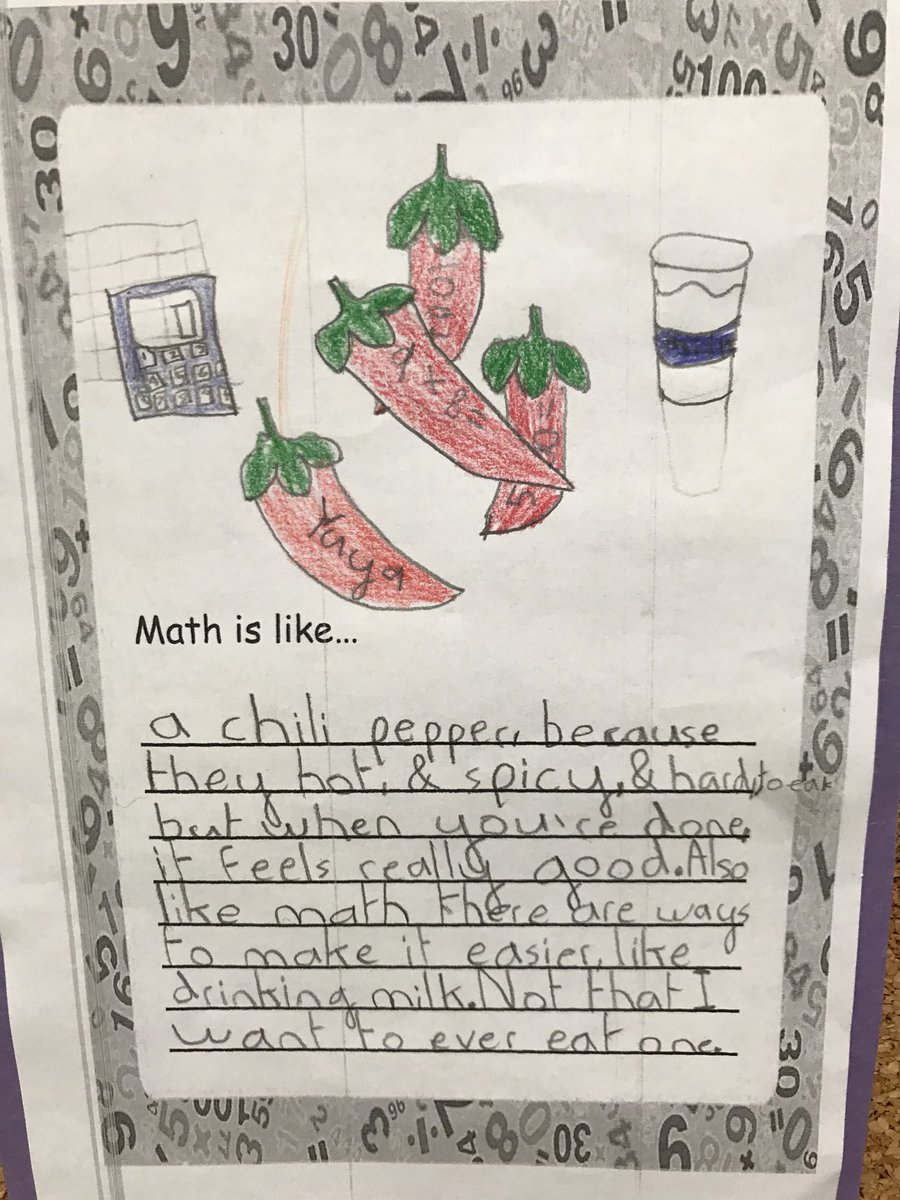 MrsOConnorOCSB's tweet photo. Writing about what #MathIsLike to us! So many great descriptions about how we feel towards math this year. Thanks @MissSHavens for the idea! https://t.co/cFDpRfQLIS