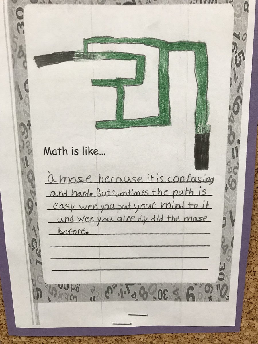 MrsOConnorOCSB's tweet photo. Writing about what #MathIsLike to us! So many great descriptions about how we feel towards math this year. Thanks @MissSHavens for the idea! https://t.co/cFDpRfQLIS