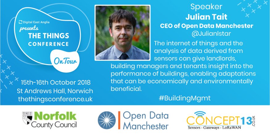 The Things Conference on Tour UK (@ttn_uk) on Twitter photo Speaker Announcement: Join us #October 15th to hear from <a href="/Julianlstar/">Julianlstar 🌻</a> from <a href="/opendatamcr/">Open Data Manchester</a> to hear about Using <a href="/thethingsntwrk/">The Things Network</a> For The Management Of Older Buildings - a #Usecase
Read More: thethingsconference.uk/tribe_speaker/…
Get Tickets: thethingsconference.uk/order-tickets/
#buildingmanagement #LoRaWAN Speaker Announcement: Join us #October 15th to hear from <a href="/Julianlstar/">Julianlstar 🌻</a> from <a href="/opendatamcr/">Open Data Manchester</a> to hear about Using <a href="/thethingsntwrk/">The Things Network</a> For The Management Of Older Buildings - a #Usecase
Read More: thethingsconference.uk/tribe_speaker/…
Get Tickets: thethingsconference.uk/order-tickets/
#buildingmanagement #LoRaWAN