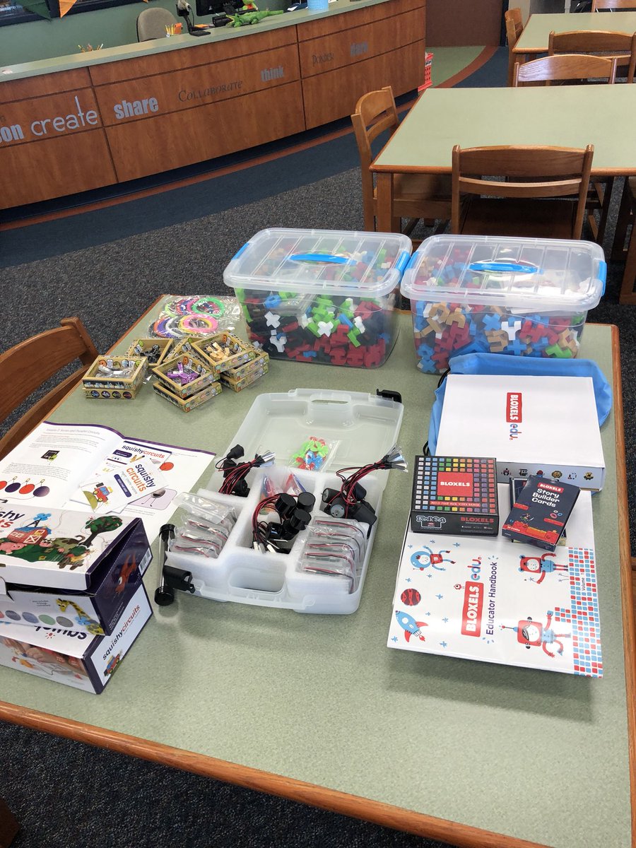 thebibliobarbie's tweet photo. We have had a few exciting days in the Library at Barber Middle School. Last Friday we received our first Maker Space! #MakerSpace #STEM #Bloxels #IOBlocks #Stickbots #SquishyCircuits https://t.co/u7nkso53zK