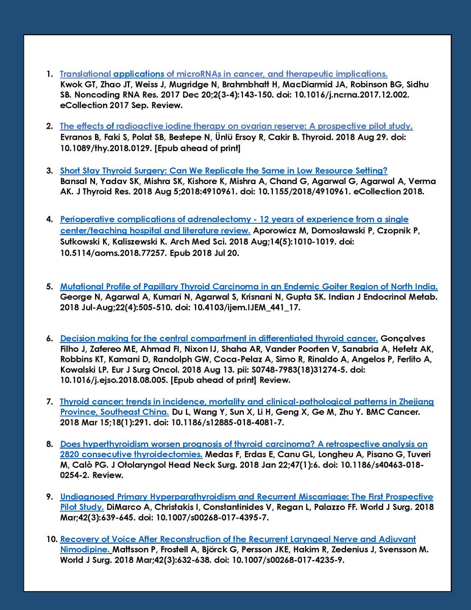 O Xrhsths American Association Of Endocrine Surgeons Sto Twitter New Endocrinology And Endocrine Surgery Related Articles Available On Line Or In Print From The Week Of 9 2 18 9 9 18 Check Them Out Theaace
