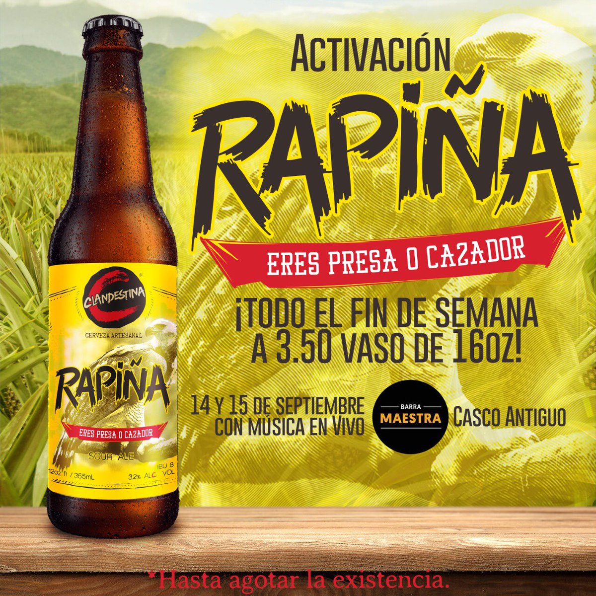 Invitamos todos los BEERGAJOS al lanzamiento de la nueva cerveza de CLANDESTINA en la BARRA MAESTRA
<a href="/beergajos/">BEERGAJOS</a> <a href="/clandestinapty/">Cerveza Clandestina</a> @barramaestra