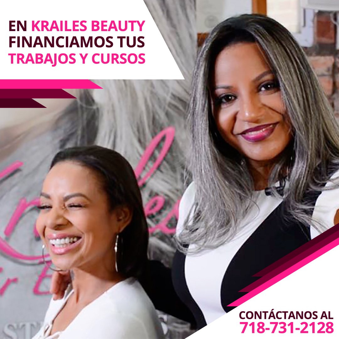 En @Krailesbeauty financiamos tu trabajo ✅ Si estás interesada en nuestros servicios o en nuestras clases te podemos hacer un financiamiento por seis meses sin interés 💰 ¿Quieres más información? Envíame un DM o llama hoy mismo al ☎ 718-731-2128. #Krailes #clases #cursos #hair