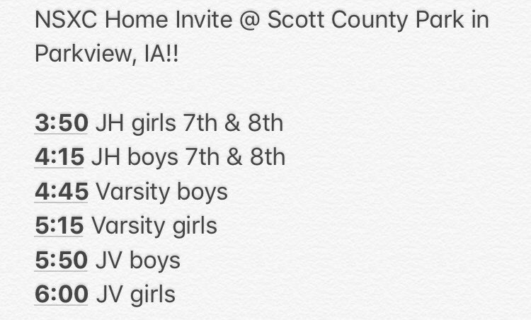 kjackovich12's tweet photo. ‼️EVERYONE‼️ Tomorrow evening your Lancer XC runners will be racing at home! We would LOVE your support. If you’ve never been to a XC meet, come out to Scott County Park and check it out!!!! 👍🏻 Race times are as listed below🏃🏽‍♀️🏃🏼‍♂️🔴🔴 https://t.co/Y66gcvyyPL