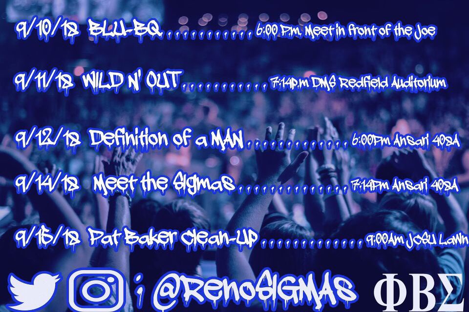 Sigma Week! It’s about that time 🤘🏾 free food tonight, message us if interested and hope to see ya to the events the rest of the week!