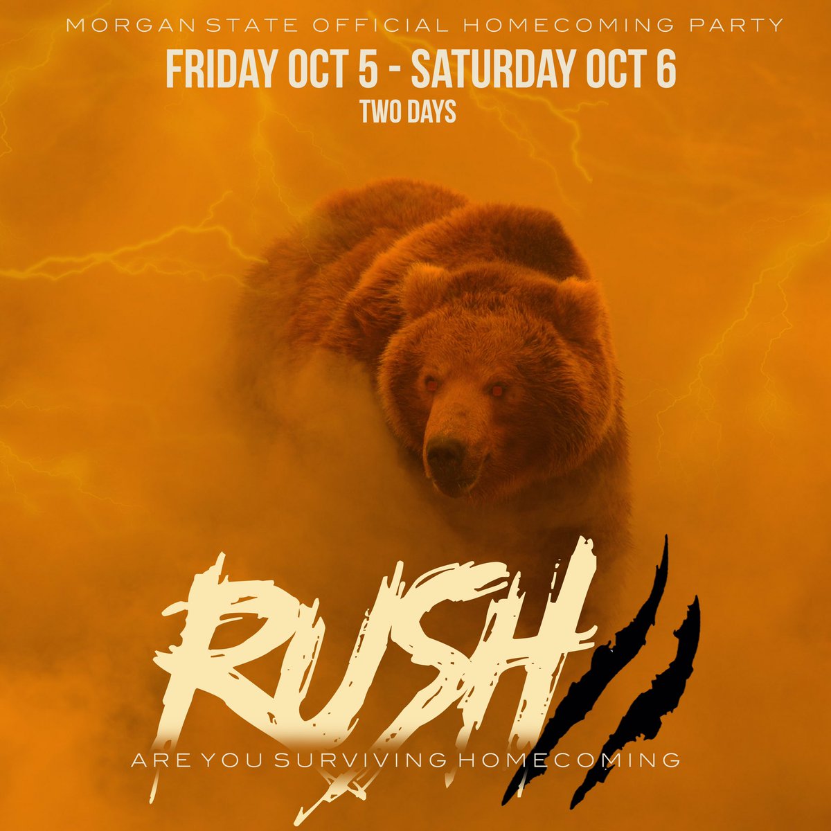 coppinstate19's tweet photo. R
U 
Surviving 😵
Homecoming 🥃

The GREATEST HOMECOMING PARTY On Earth is BACK!!! 🐻🔥🔥

R . U . S . H 2️⃣🔥🔥🔥
10.5 - 10.6
#MSUHC2K18

GET READY FOR #RUSHMSU2 🎬🐻🔥
Tickets dropping Friday 🎟 https://t.co/P4NEXwboVw