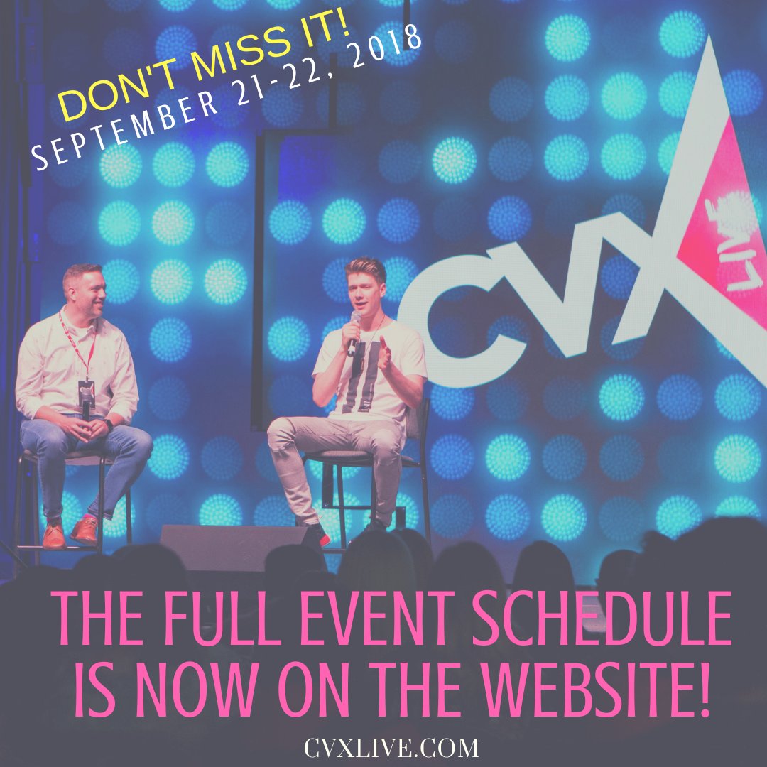 ClamourLive's tweet photo. The full event schedule is now on the website! Check it out at https://t.co/gTLbFBWKCz! Don’t forget that #cvxlive2018 is on September 21-22! #cvxlive https://t.co/cWfDyQOzY6