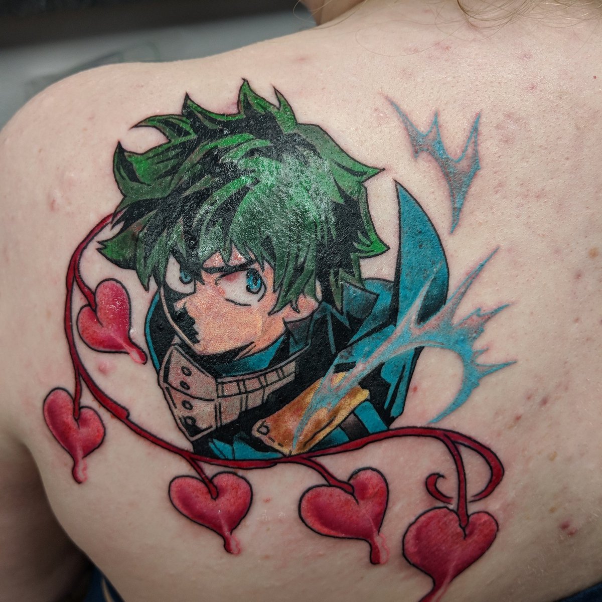 Thanks Trey from <a href="/RebelMuseTattoo/">Rebel Muse Tattoo</a> for the fantastic #tattoo ! I love it so much ⭐⭐⭐⭐⭐ #myheroacadamia #PlusUltra