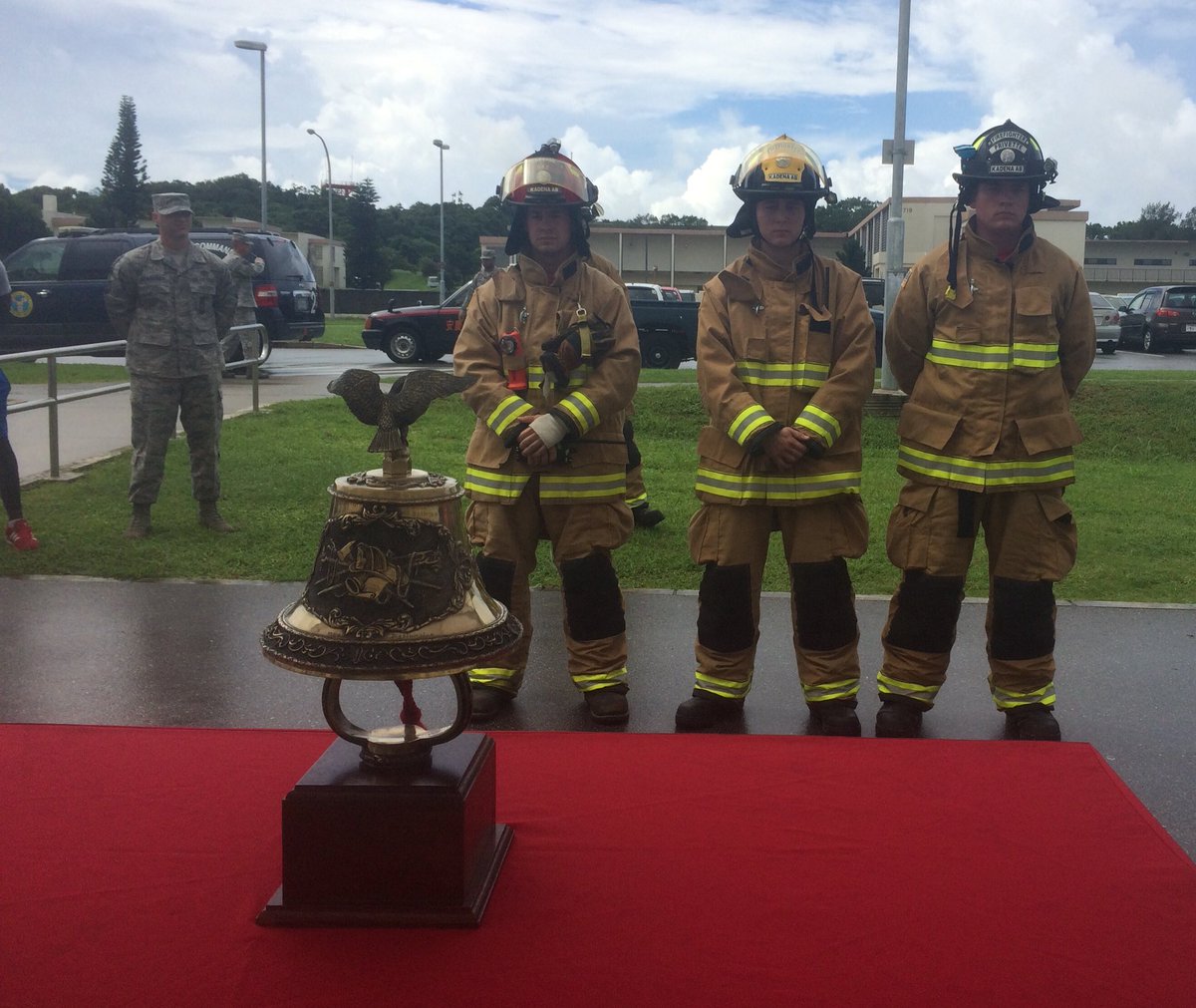 #TeamKadena #firefighters are leading the 9/11 Remembrance ceremony. #911Museum #911Neverforget @PACAF @air_fifth @USFJSEL @usairforce @USForcesJapan @PacificCommand
