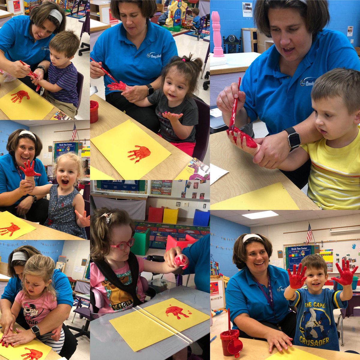 SEdwardsGOL's tweet image. Busy day in PreK! #LearningRoutines #Centers #PaintingHands #Sensory #PlayingHard #MakingFriends #PlayDoh #ECSERocks #HornetPride