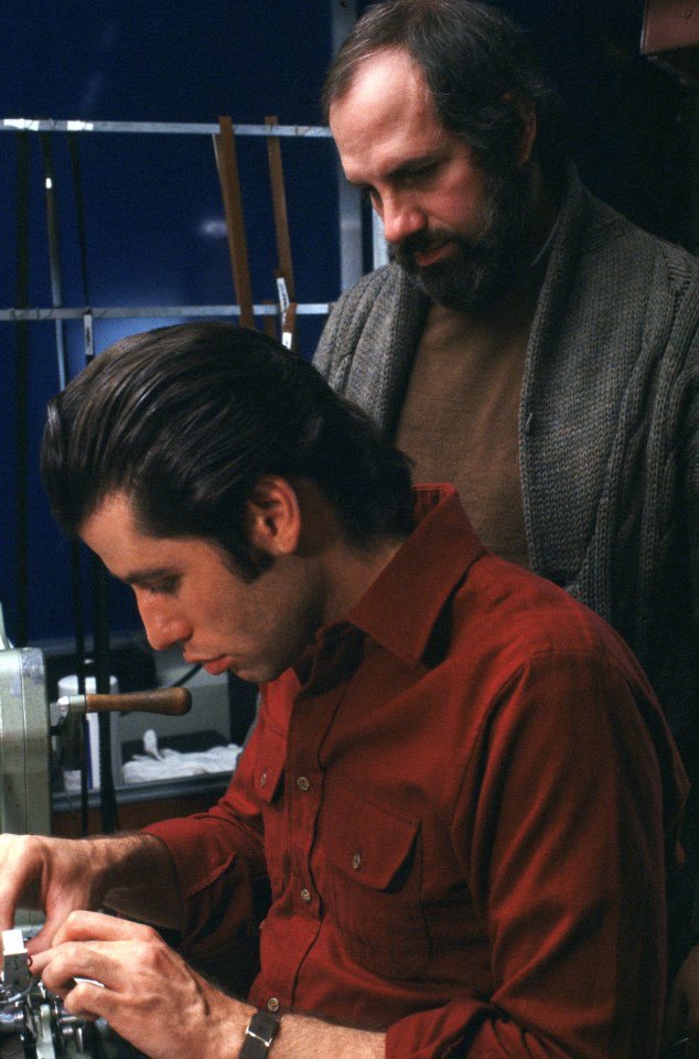 Happy 78th birthday to Brian De Palma, seen here with John Travolta on the set of \Blow Out\ (1981). 