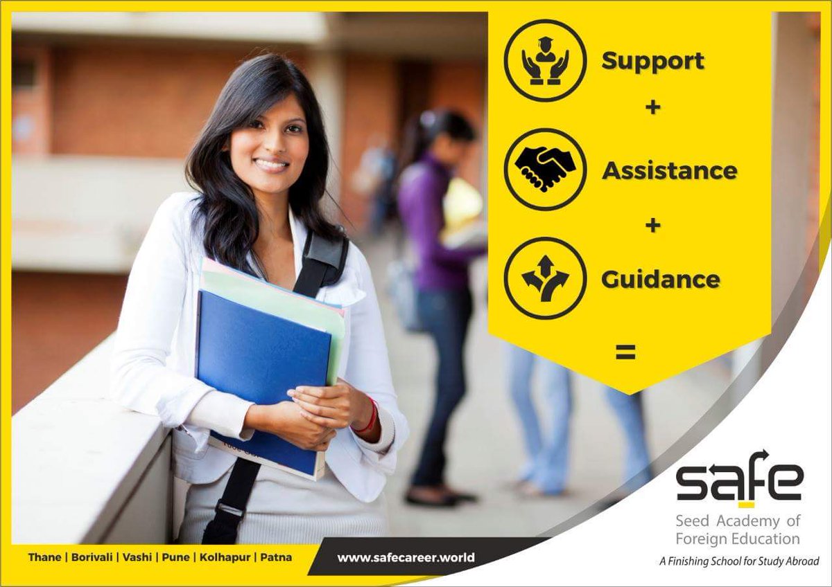 Want to pursue Higher Education Abroad in Bachelors/Masters/PhD/MBA ?

At SAFE Consultancy we strive for excellence! 

#HigherEducationAbroad
#OverseasEducationCounseling