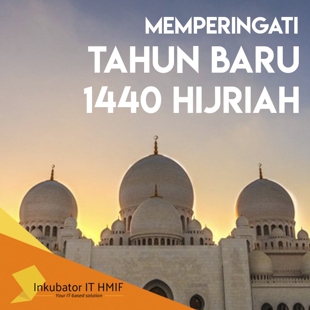 [Tahun Baru 1440 Hijriah]
Sucikan jiwa, bersihkan hati

Mari mengucap basmalah untuk menginjak Tahun Baru 1440 Hijriah.

Semoga tahun ini menjadi tahun penuh berkah bagi kita. Amin.