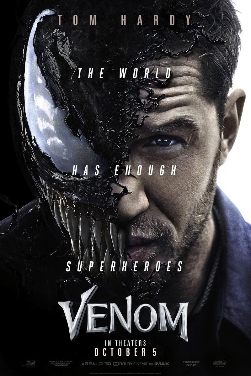 映画のポスターとコピー The World Has Enough Superheroes スーパーヒーローはもう十分だ ヴェノム かっこいい