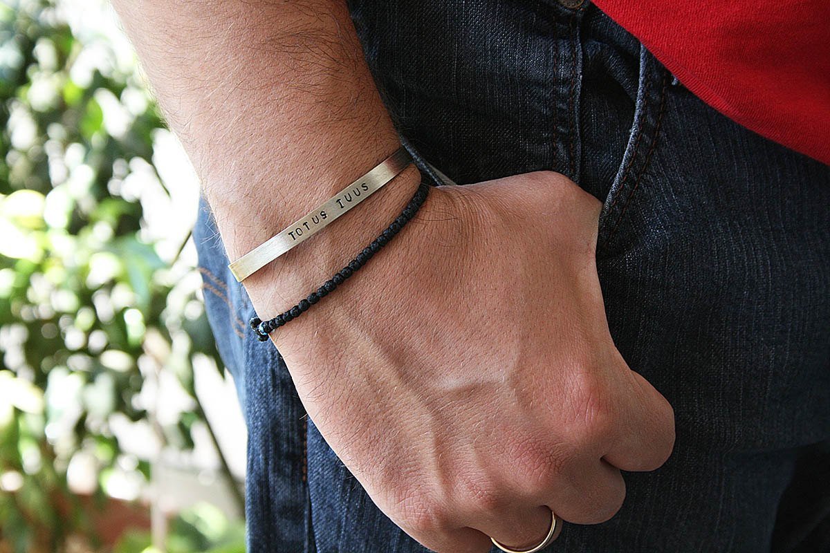 Buy Personalised Brown Mens Secret Message Bracelet, Hidden Message Leather  Bracelet, Mens Custom Bracelet, Mens Woven Bracelet, Father Day Gift Online  in India - Etsy