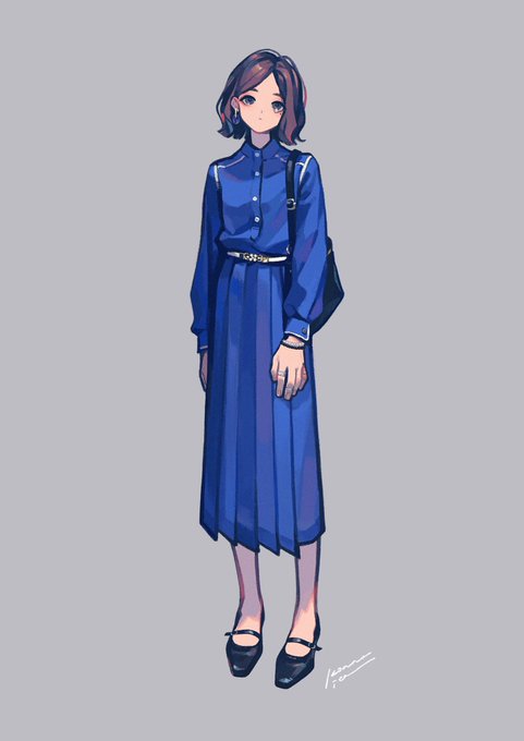 「blue skirt long skirt」 illustration images(Oldest)