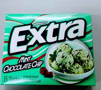 腹黒エクスくん 食後にねぇ デザート チョコミント 味のガム H ｸﾞｩ シアトルのお土産で 貰ったよ M副部長ありがとう 味の再現率高い チョコミント好き