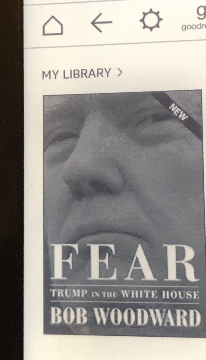 Amazon Kindle with Fear by Woodward queued.