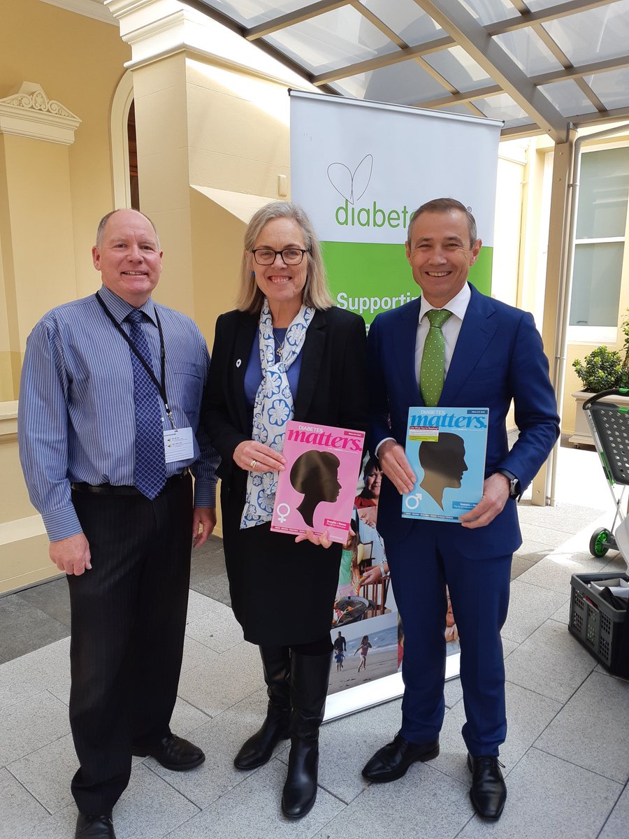 DiabetesWA's tweet photo. Our CEO Andrew Wagstaff  celebrating the launch of #LetsPrevent in the Southwest with @RogerCookMLA Minister for Health and Janine Freeman, chair of Education &amp; Health Standing Committee.
#diabetes #T2D #type2diabetes #diabetesawareness https://t.co/Qw9rShwH3D
