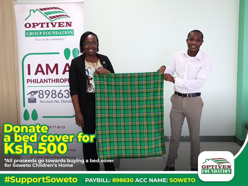 OptivenLimited's tweet photo. Morning, we're currently seeking to get the children at Soweto Children's home bed covers and here's how you can be part of it!
For every Shuka you buy, a bed cover is bought for the children!
>> +254 718 776033 for details
#SupportSoweto https://t.co/KNvuoXWU7y