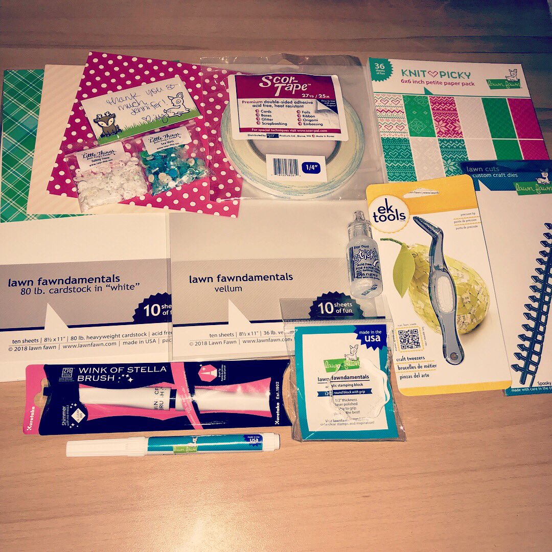 Elvedia_Knits's tweet photo. The wait was worth it. My supplies from @lawnfawn arrived. Some new (August Release) and old stuff I needed for more cute / scary / winter cards 🤩
#shopping #haul #happymail #cardmaking #lawnfawn #ektools #crafting #handmade #kartenbasteln https://t.co/4MbAuZEXKH