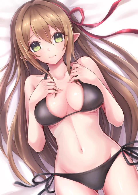 夏の終わりに水着アリサちゃん描きました🐱 