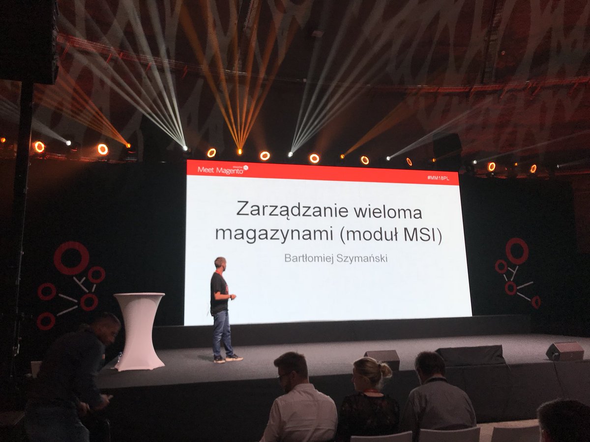 websolutionsnyc's tweet photo. MSI module overview made by one of the main community contributors - @bartek_szy (@boldkrk). Listening carefully to all the details! #mm18pl @MeetMagentoPL https://t.co/FAdjGkZNQx