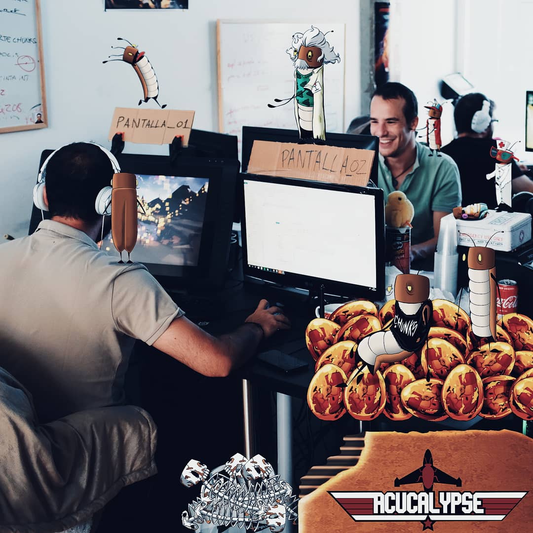 Acucalypse's tweet photo. See their faces? That's what happens when you play Acucalypse's multiplayer. Egg save the Queen!! #Acucalypse https://t.co/Ydt1snJv11