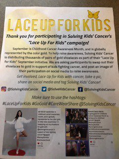 First fundraiser of the year to support Childhood Cancer.  More info at the meeting Friday.  ##LaceUpForKids #GoGold @SolvingKidsCancer <a href="/hilltopspartan/">Montour High School</a>