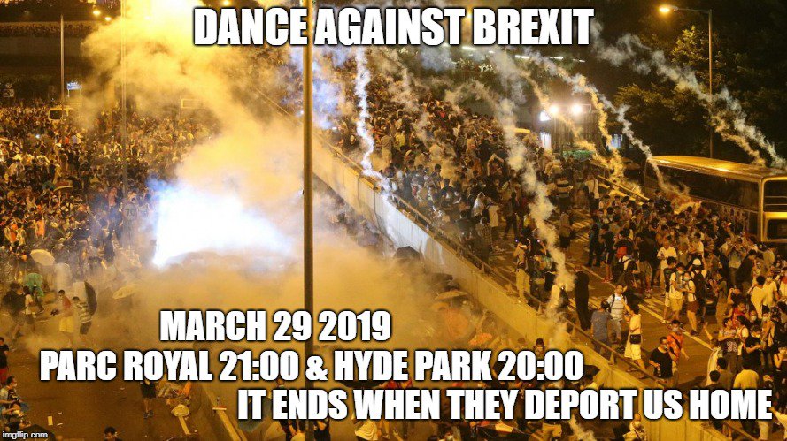 @LBC @mrjamesob @YourEDM @edmeurop3 @edm @djxchange @hisnameiswilson @MacL0ve @akalamusic @hydeparklondon #DanceAgainstBrexit - Let the Riot Police stop us. We all lose our rights when the clock strikes Midnight (and 23;00) Let them tear gas people dancing. RT and Follow! #Makeit