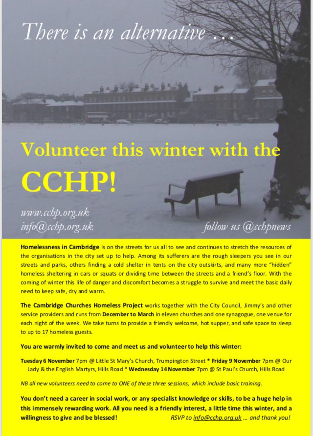 The CCHP is looking for new volunteers: how will you help this year?
Come and find out more!