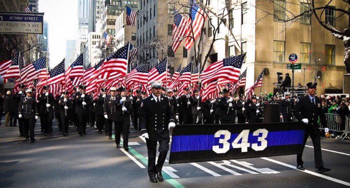 From the Twitter feed of Prof. Frank McDonough: A total of 343 New York fire service personnel died trying to save lives on 9/11. (photo uncredited, undated)