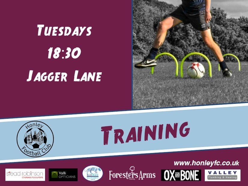 Just a reminder that from today training will now be on a Tuesday until further notice.