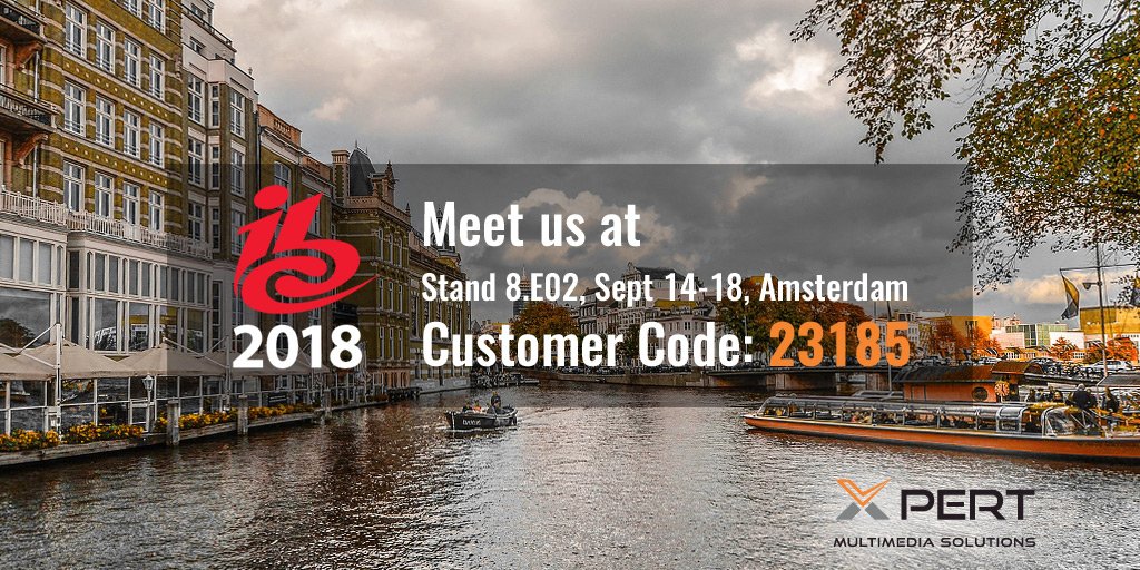 xpert_tv's tweet photo. This week at @IBCshow 2018 check out @xpert_tv own brand: #Playout, #Graphics, #Ingest, #ChannelinaBox, #Catalog &amp; #Studio. Come to stand 8.E02 and don't miss our offers. Book a meeting at https://t.co/fCllQ5Diwa.
#IBC2018 #BroadcastTechnology #broadcasting #HEVC #H264 #streaming https://t.co/Fn4zKjs4oo