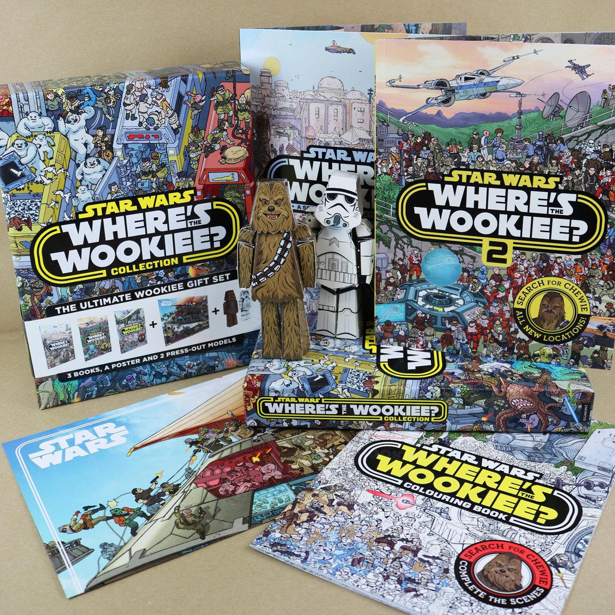 FarshoreBooks's tweet photo. In our latest #competition we're giving one lucky Star Wars fan the chance to #win our brand new #StarWars gift box, featuring two Where's the Wookiee search-and-finds, a colouring book, poster and two buildable figures! Enter by 25 Sept: https://t.co/tbrD9dsFyt https://t.co/2BqnZijndW
