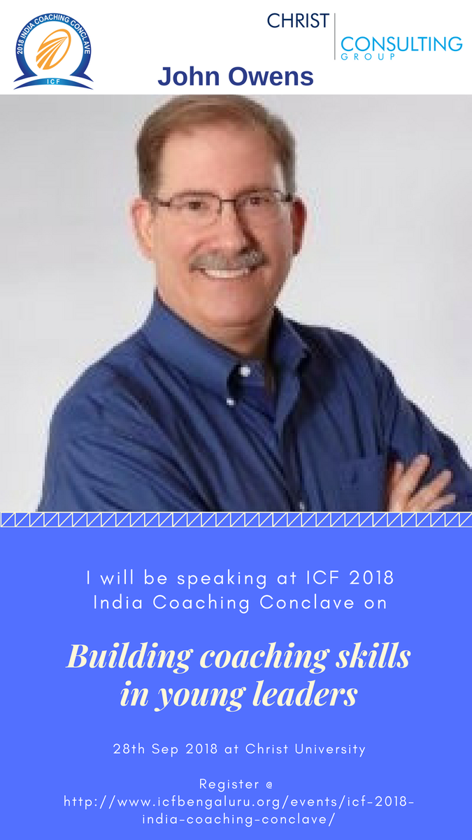 ICF2018India's tweet photo. Mega Opportunity to Learn, Earn &amp; Network!
#ICF2018India
Session by John Owens
Building Coaching Skills in Young Leaders

Register Now!! 
https://t.co/0EhiFsAvMR

@icf_mumbai @ICFChennai @ICFBengaluru @icfdelhincr @ICFHyderabad @GoyalGl @VivekMittalz @PunamAbbi @mooseheartcoach https://t.co/GbPbd3YZWC