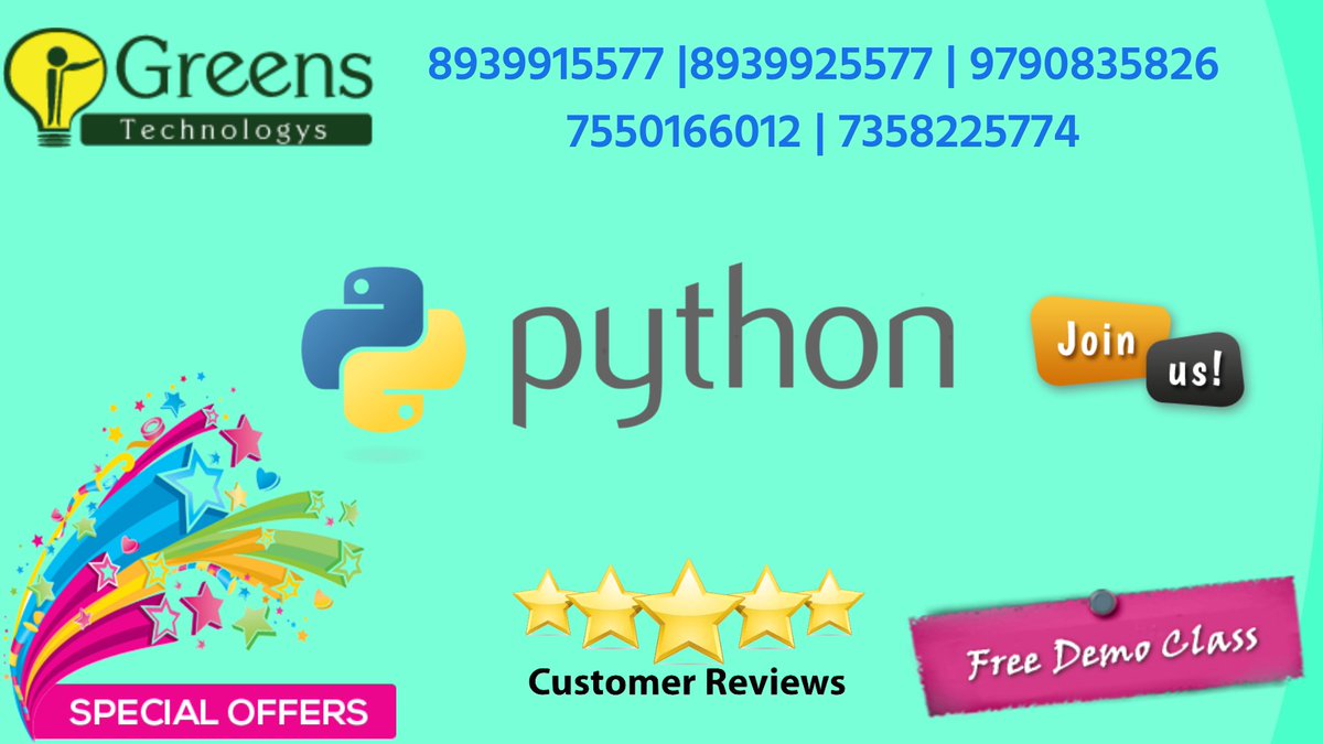 Apsara_12's tweet image. Course: Python Training in Chennai
Contact: Adyar -8939915577 | OMR -8939925577
Velachery -9790835826 | Tambaram -7550166012
Anna Nagar -7358225774
Mail ID: contact@greenstechnologys.com
greenstechnologys.com/python-trainin…
#pythontraining #pythontrainingchennai #python #training #education