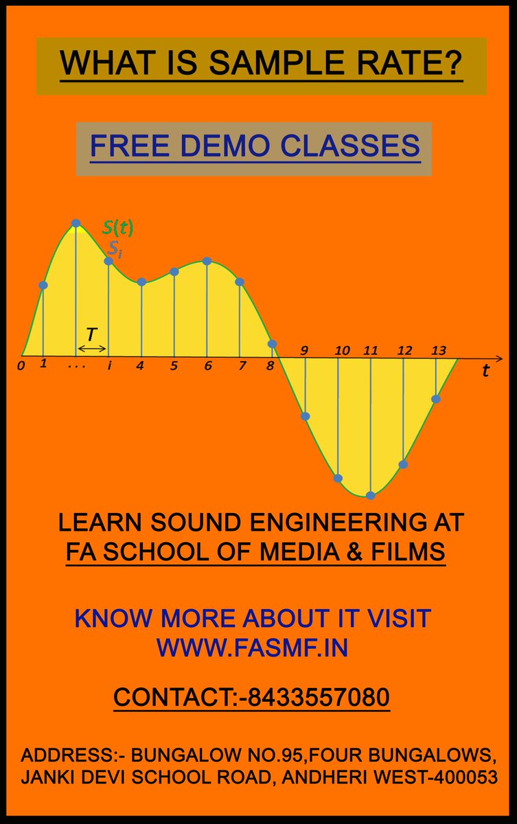 IndianRecordss's tweet image. WHAT IS #Samplerate ? To know more call for #Free #Demo Classes. #FASMF #FASchool #Soundengineering @fauziaarshi @musicschoolofde @MusicAcademyTQL