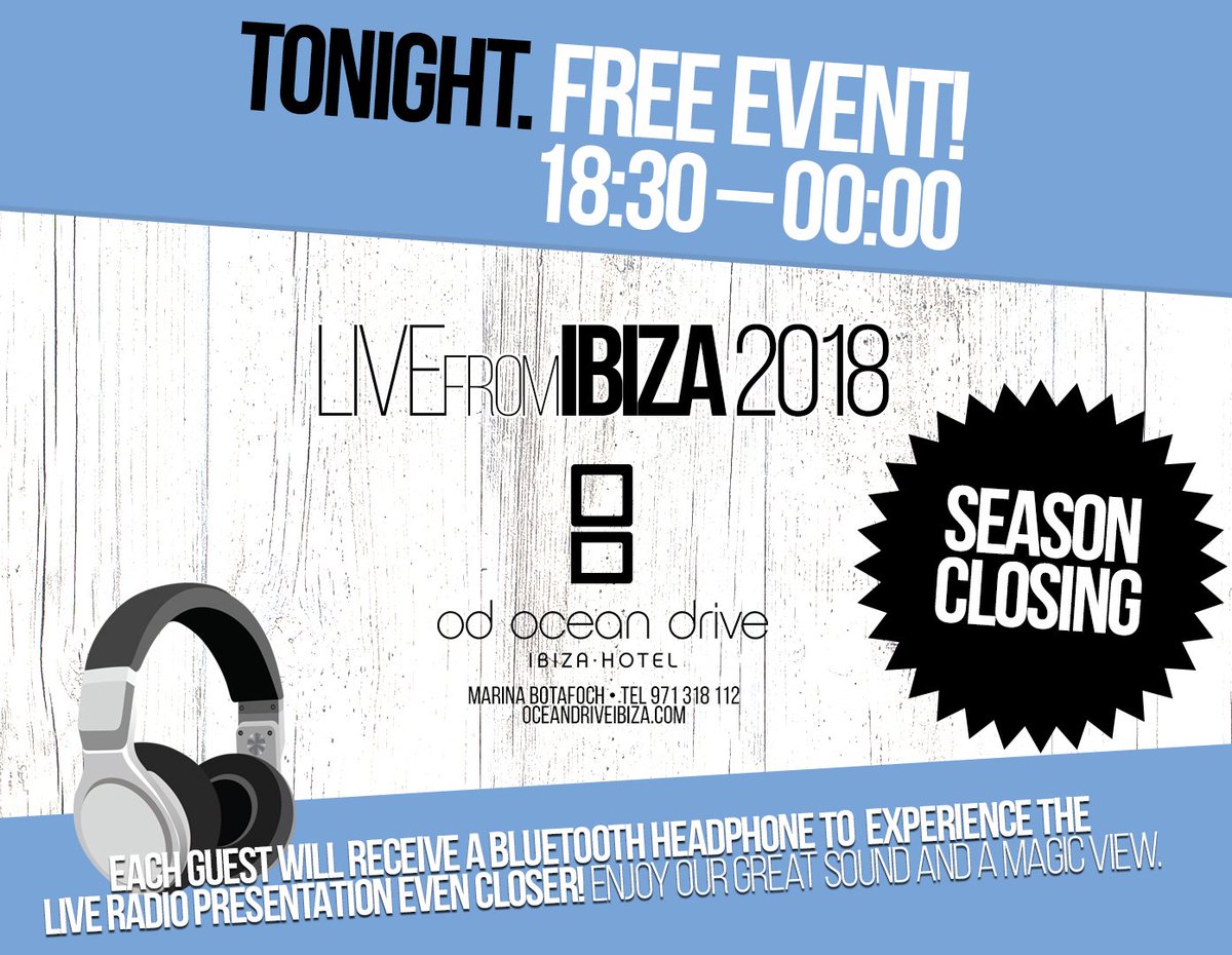LiveFromIbiza's tweet photo. 🔥 Hope to see a lot of you on the skybar of the @ODoceandrive tonight for our season closing! 🔥

Wanna join us?
rsvp@livefromibiza.live

Next Event: LIVEfromIBIZA 2018 [6/6]

Energized by #Caliber12. Hosted by @WoodyVanEyden.

@BeachGrooves @IbizaClubNews @jackeyejones https://t.co/20TyIPWrtk