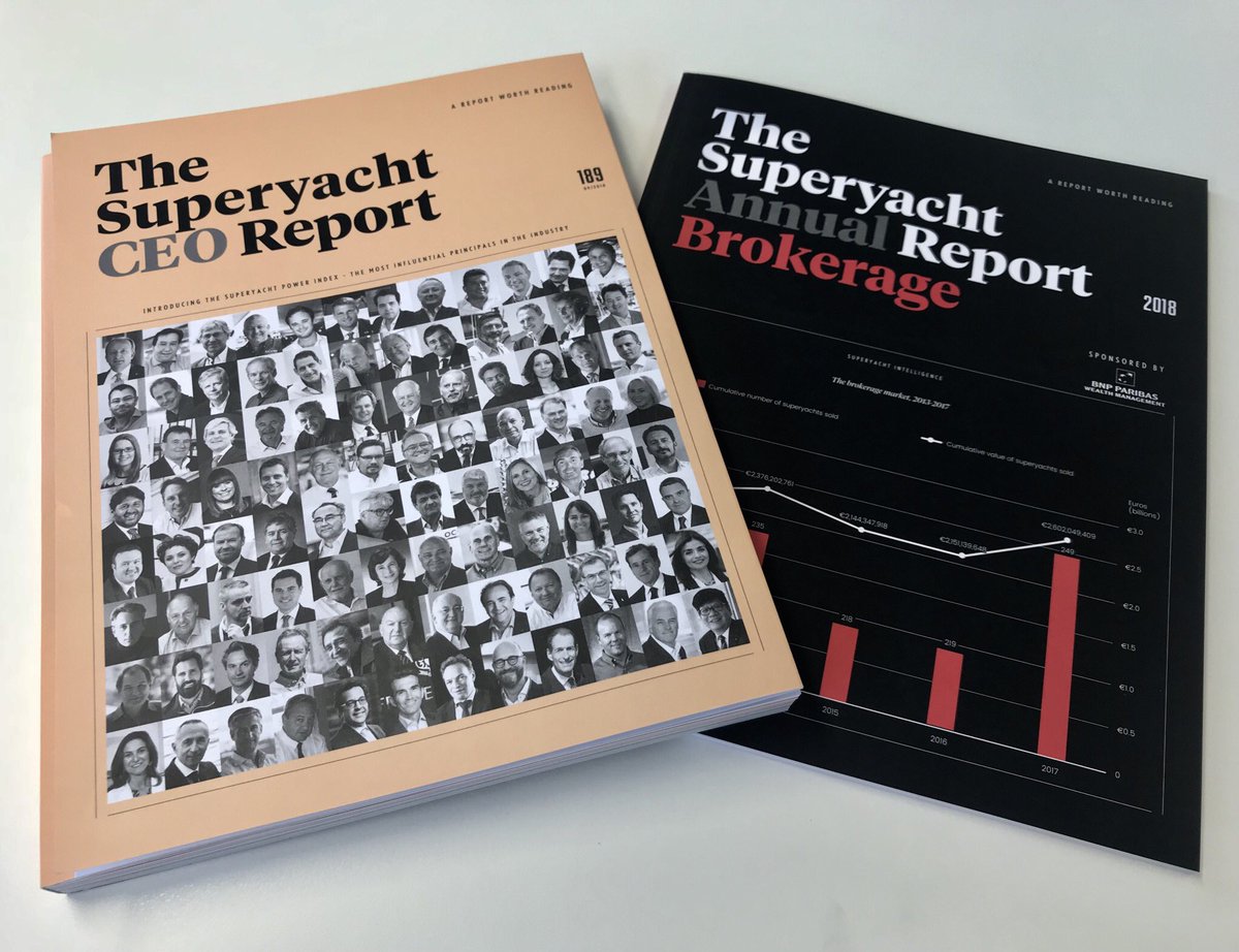 Well done team <a href="/Superyacht/">The Superyacht Agency</a> <a href="/SuperyachtIntel/">Superyacht Intelligence</a> for two incredible Reports !!! These are a must read for anyone in the <a href="/Superyacht/">The Superyacht Agency</a> market - especially before you arrive <a href="/mys_monaco/">Monaco Yacht Show</a> ! Order your copy or subscribe at shop.thesuperyachtgroup.com/subscription/t…