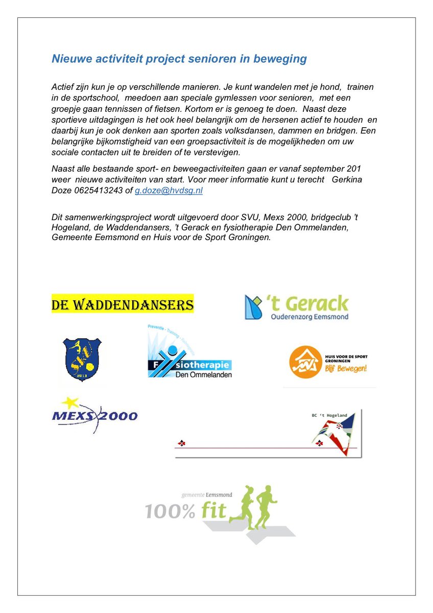 Valpreventie in de gemeente @GemEemsmond in kader van Senioren in Beweging #blijfbewegen