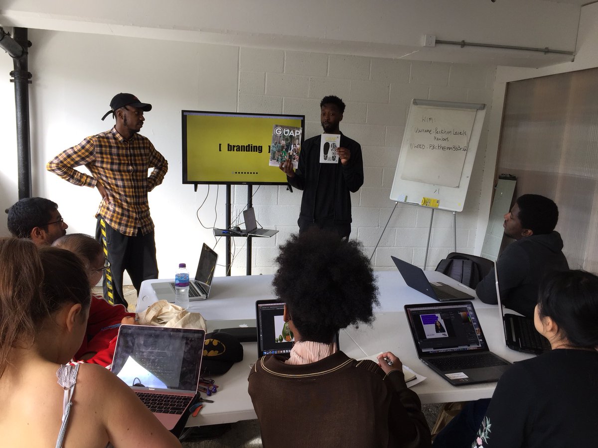 Create_Jobs's tweet image. We’re back @peckhamlevels for Day 2 of workshops where we get education on building a brand and brand identity by @GUAPMAG founder @IbrahimKamara_  and how it’s been pinnacle for his business.