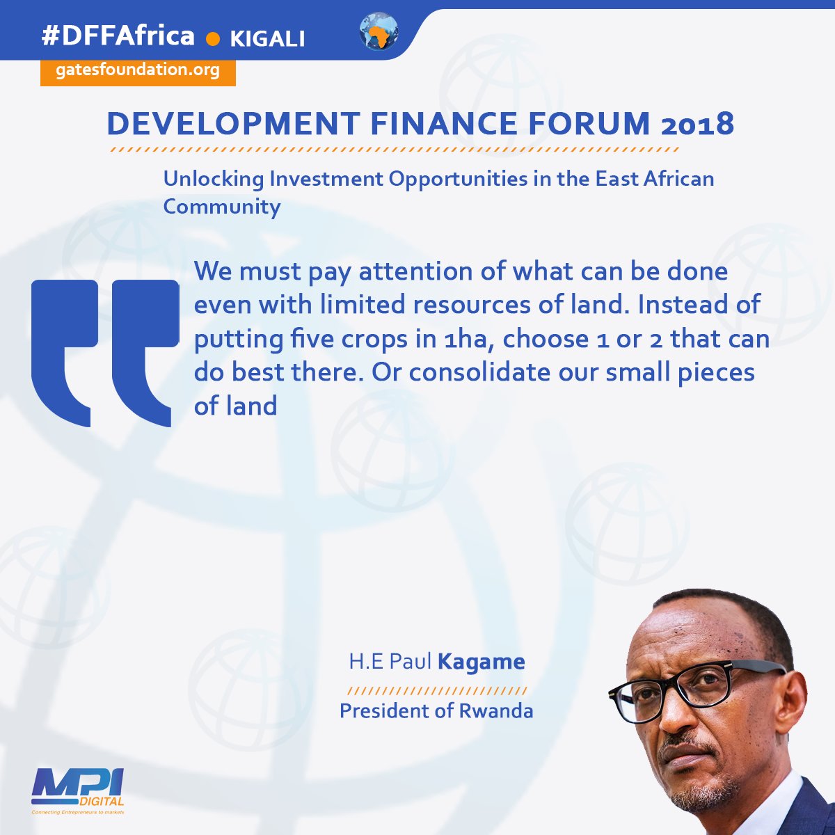 Instead of putting five crops in 1ha, choose 1 or 2 that can do best there. Or consolidate our small pieces of land. @GlobalFindex @WorldBank @gatesfoundation @BillGates @melindagates @GSMAMobileMoney @GSMAm4d McKinsey @MSuzman @JTack #MPIDigital