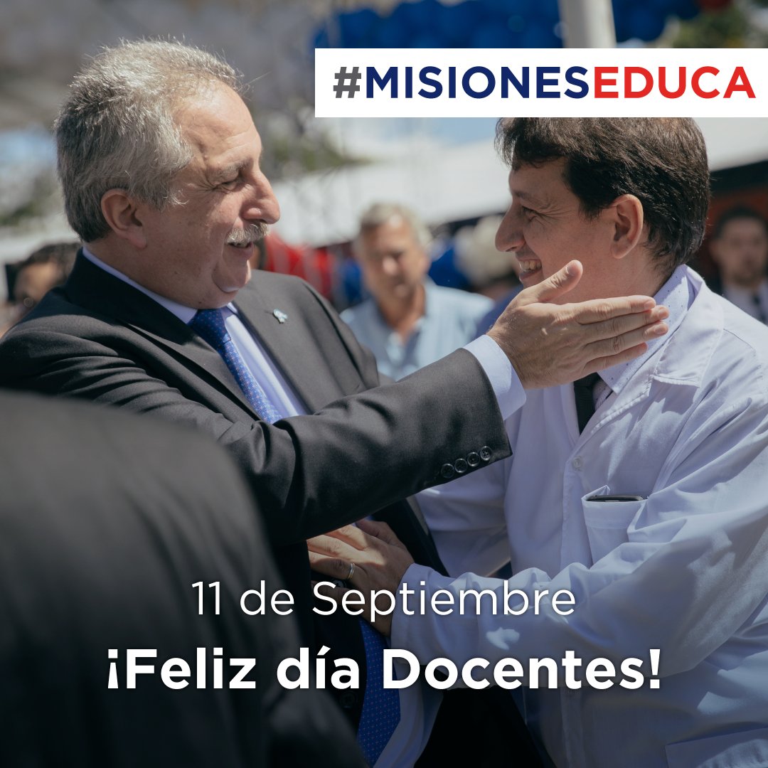 Una vez más quiero expresar mi afecto y admiración por los #maestros #misioneros, que en cada ciudad, pueblo o paraje producen la "magia" de transformar realidades, educando en conocimiento y valores! #DíaDelMaestro #Misiones