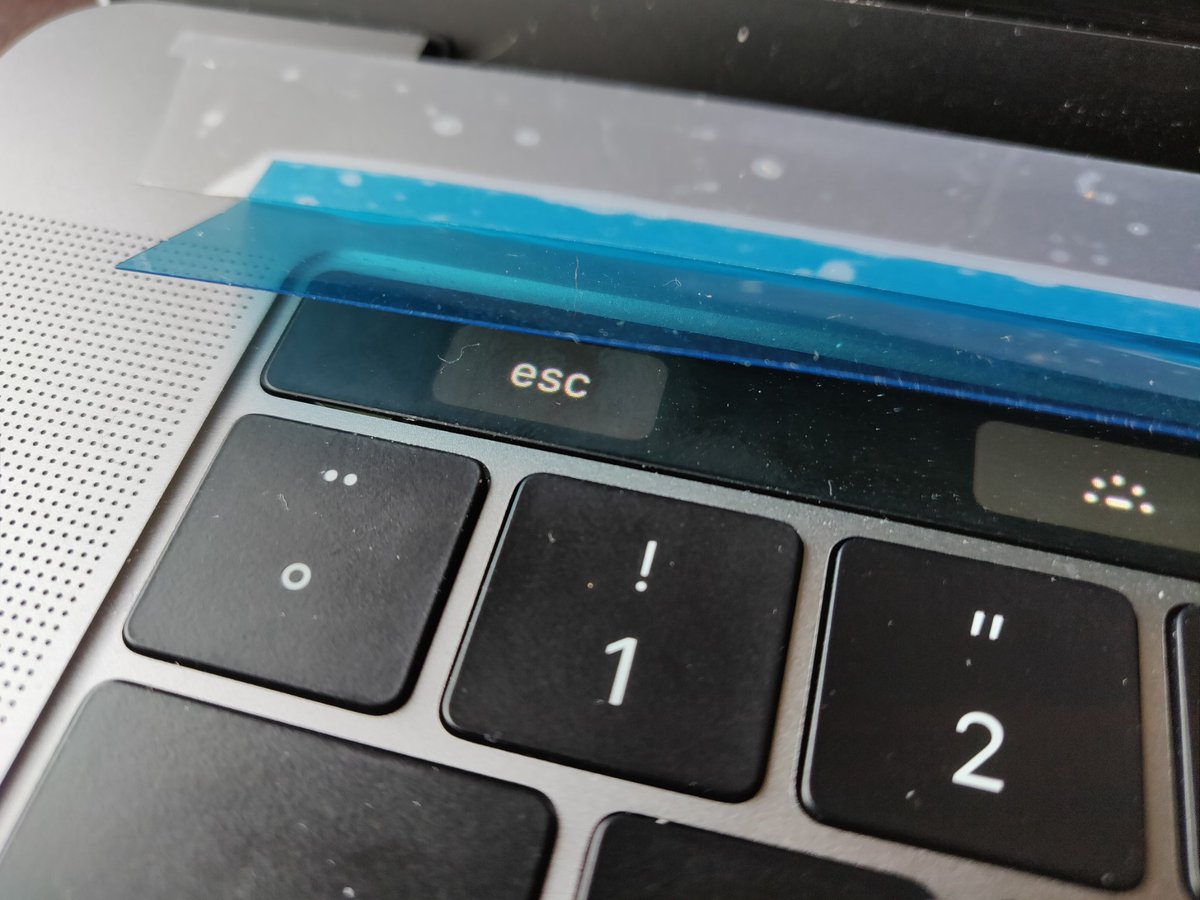 Experimental hardware-hack to prevent accidental brushes/touches against the super-annoying MacBook Pro Touchbar.

#touchybar
 
#ouchbar