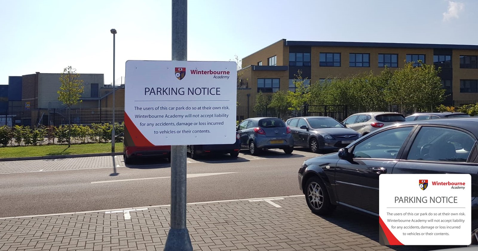 CAR PARK SIGN "USERS OF THIS CAR PARK DO SO AT THEIR OWN RISK" VINYL BUSINESS 