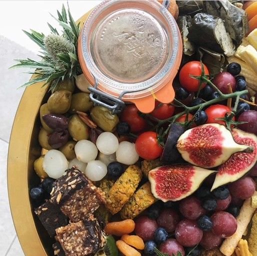 This vegan platter from Honey to the Brie looks absolutely delicious and totally rejuvenating!  Featuring our vegan edamame bean pâté which is a blend of edamame beans, lentils and coconut. It's creamy, satisfying and free from gluten, dairy and meat.