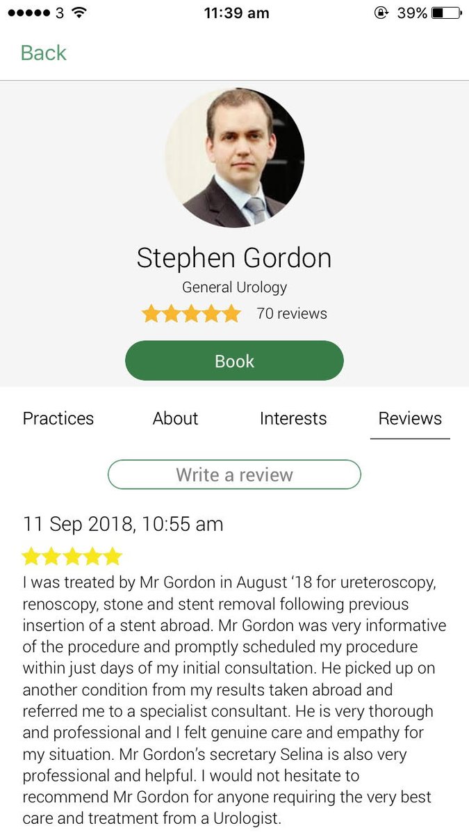 Another glowing @doctifyuk review for Mr Gordon & Selina @UrologyUK !! 
🌟🌟🌟🌟🌟
#patientfeedback #patientexperience #healthcare #urology #reviews #doctify